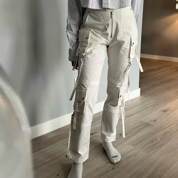 White Cargo Pants - Picture 2 of 5